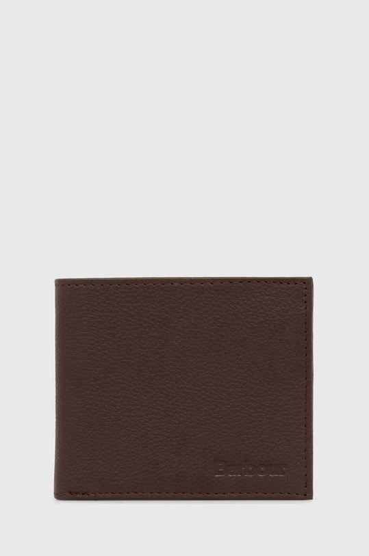 Шкіряний гаманець Barbour Padbury Billfold лицьова шкіра коричневий MLG0049
