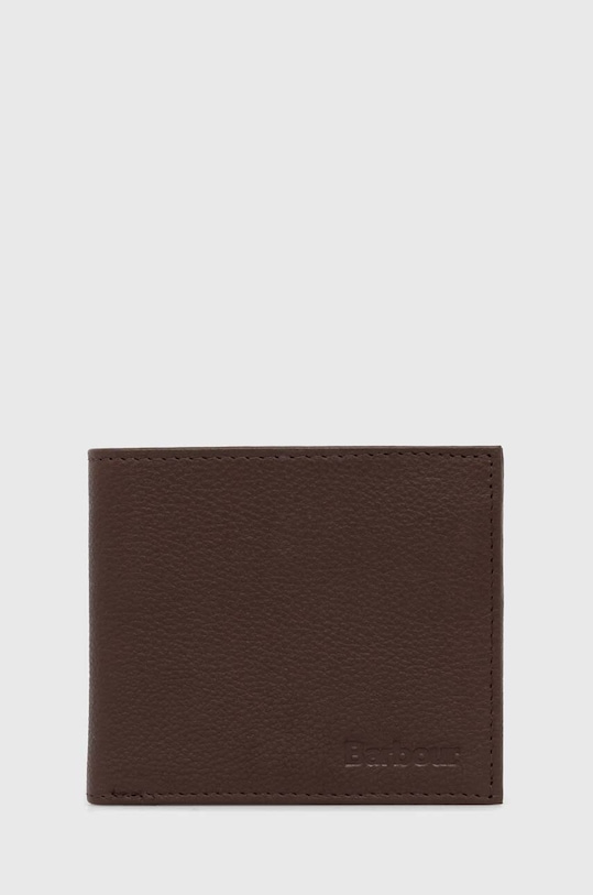 Шкіряний гаманець Barbour Padbury Billfold гладкий коричневий MLG0049