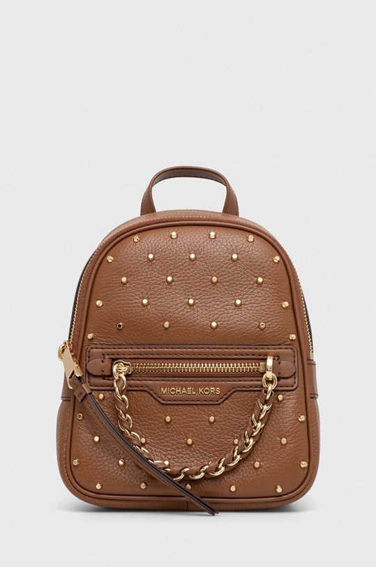 MICHAEL Michael Kors plecak skórzany nie mieści A4 brązowy 30F3G5EB0Y