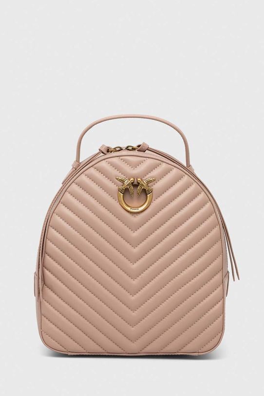 Pinko plecak skórzany Answear Exclusive skóra licowa beżowy 102530.A0GK