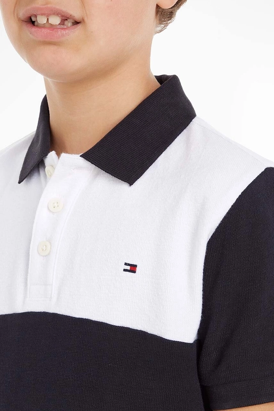 Detská bavlenná polokošeľa Tommy Hilfiger KB0KB08315.128.176.9BYX tmavomodrá