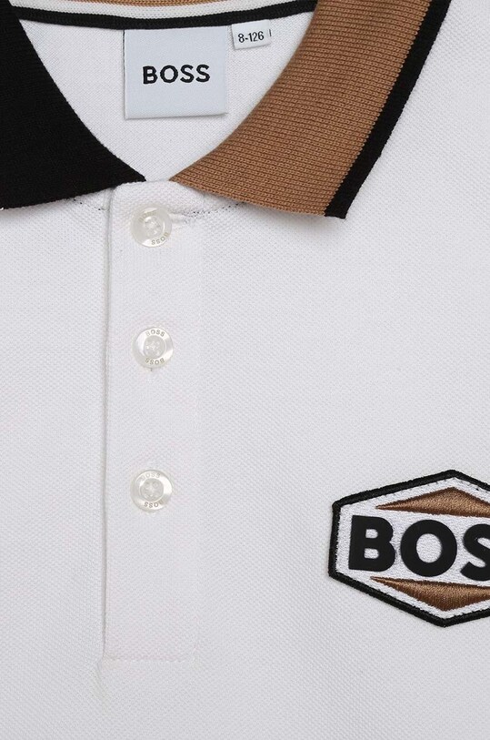 Chłopiec BOSS polo bawełniane dziecięce J25O97.114.150 biały