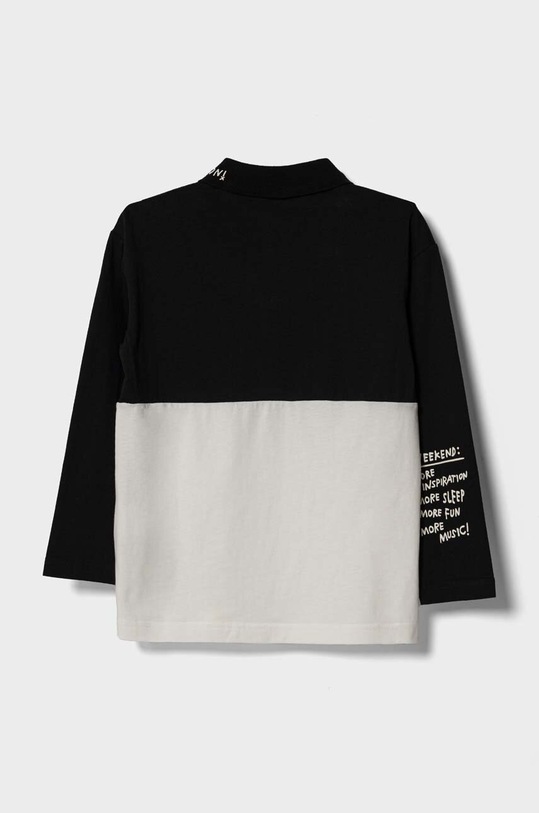 Sisley longsleeve bawełniany dziecięcy 3YR3X3001.G.SEASONAL czarny AW23