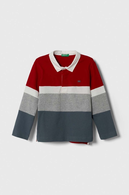 United Colors of Benetton longsleeve bawełniany dziecięcy wzorzyste czerwony 3BL0G300H.P.SEASONAL