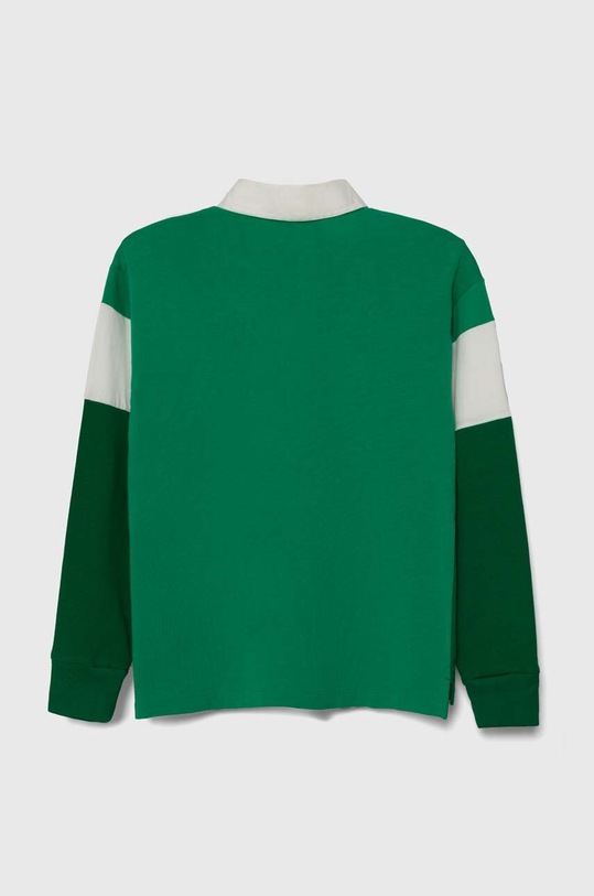 United Colors of Benetton gyerek pamut hosszú ujjú felső 32HJC300Y.G.SEASONAL zöld AW23