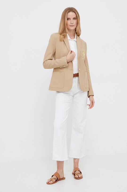 Лонгслів Tommy Hilfiger WW0WW38831 бежевий AW23