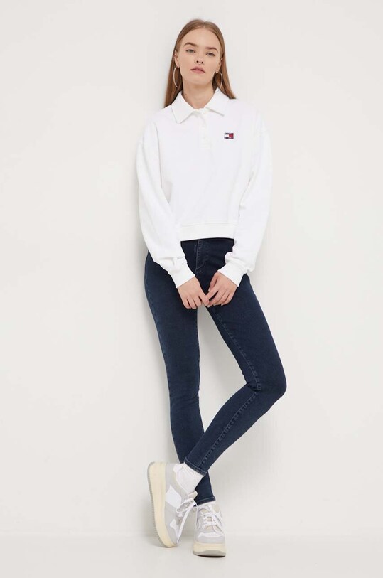 Tommy Jeans bluza bawełniana DW0DW16373 biały AW23