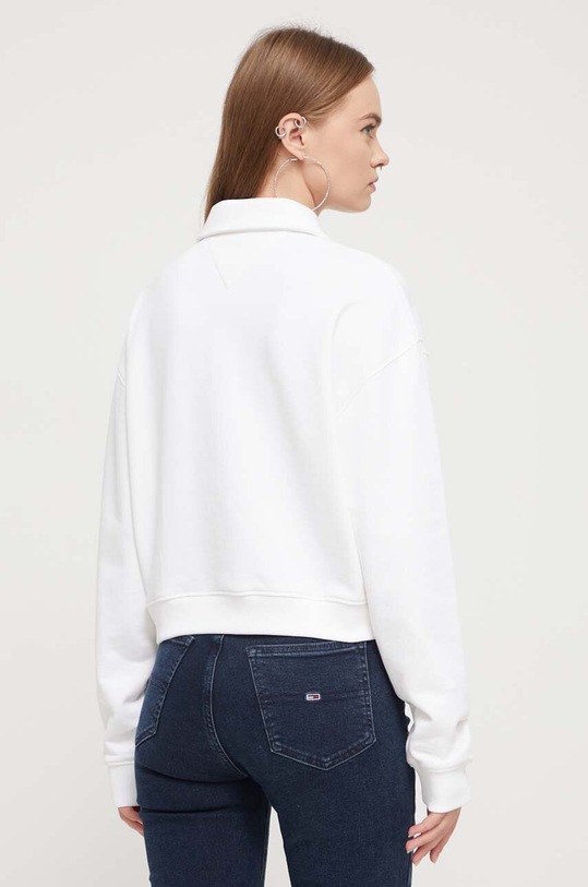 Ρούχα Βαμβακερή μπλούζα Tommy Jeans DW0DW16373 λευκό