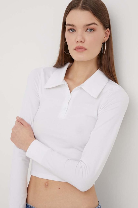 Tričko s dlhým rukávom Hollister Co. biela KI339.3366.100