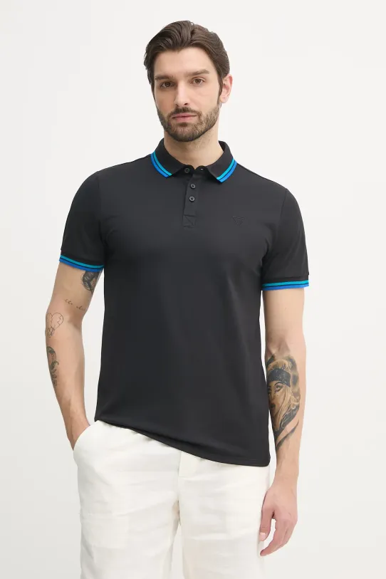 Guess tricou polo slim negru M2GP34.KARS0