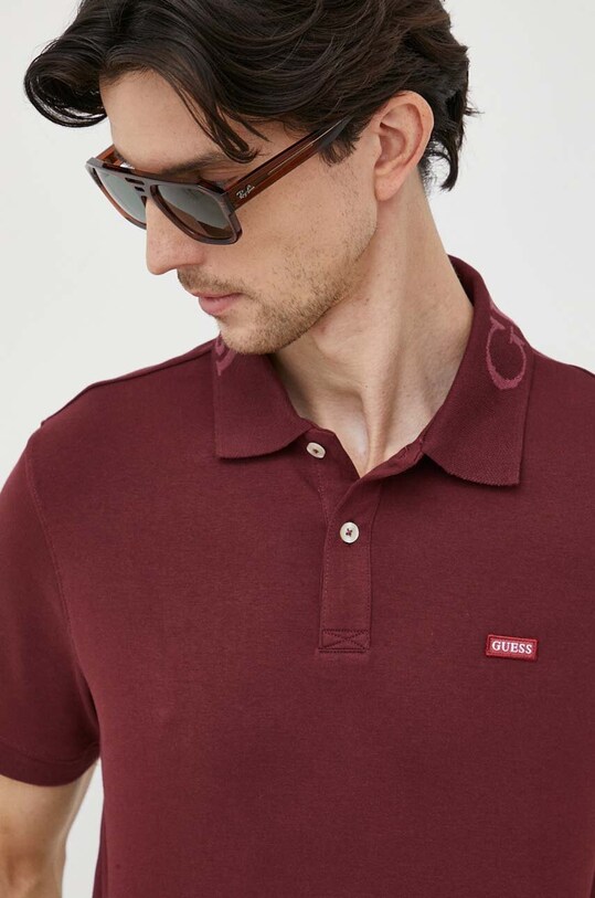 Polo tričko Guess burgundské M3YP66.KBL51