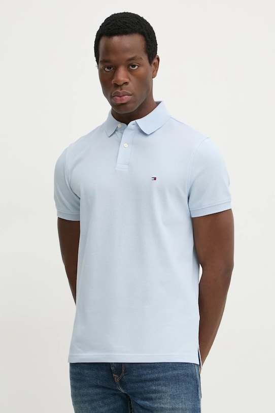 Поло Tommy Hilfiger голубой MW0MW17770