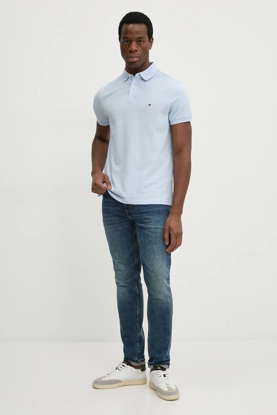 Поло Tommy Hilfiger MW0MW17770 голубой SS25