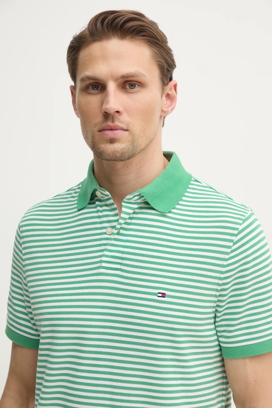 Tommy Hilfiger tricou polo verde MW0MW17770