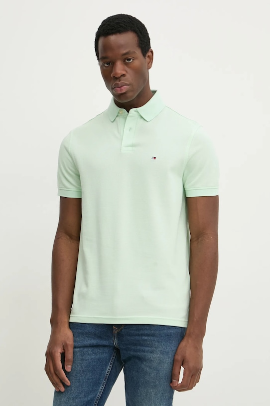 Tommy Hilfiger tricou polo verde MW0MW17770
