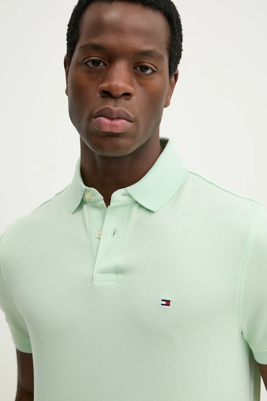 Tommy Hilfiger tricou polo verde MW0MW17770