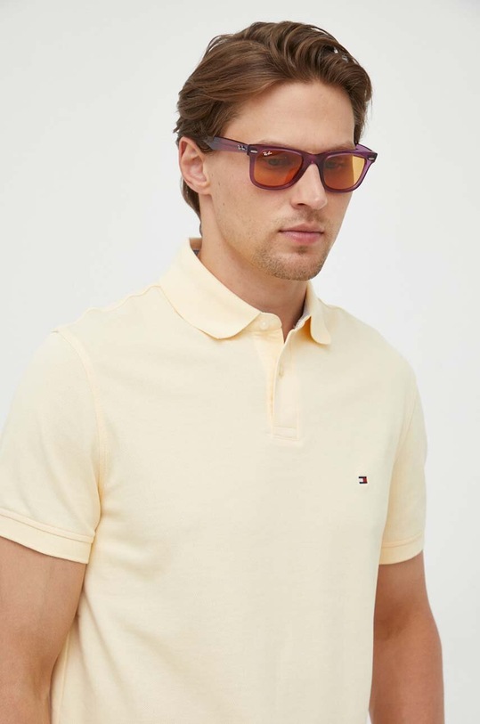 Tommy Hilfiger polo z elastanem żółty MW0MW17770