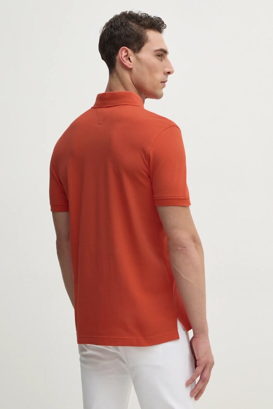 Tommy Hilfiger tricou polo MW0MW17770 portocaliu SS25