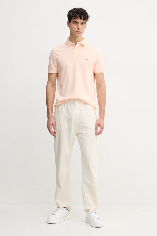 Тениска с яка Tommy Hilfiger MW0MW17770 оранжев SS25