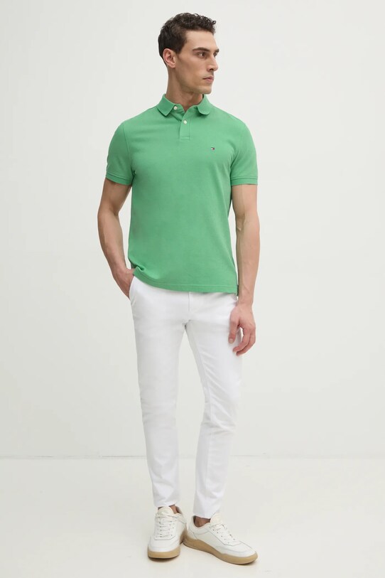 Polo tričko Tommy Hilfiger MW0MW17770 zelená SS25