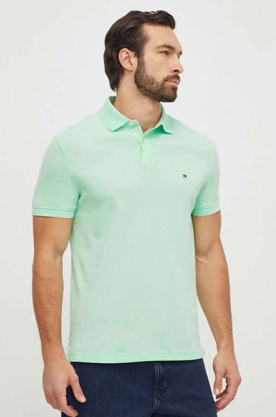 Tommy Hilfiger polo z elastanem zielony MW0MW17770