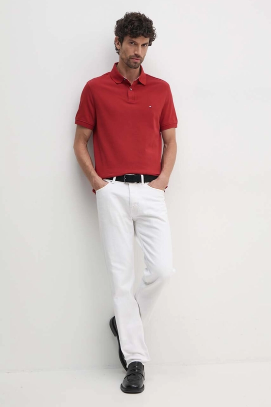 Tommy Hilfiger polo MW0MW17770 bordowy AW24