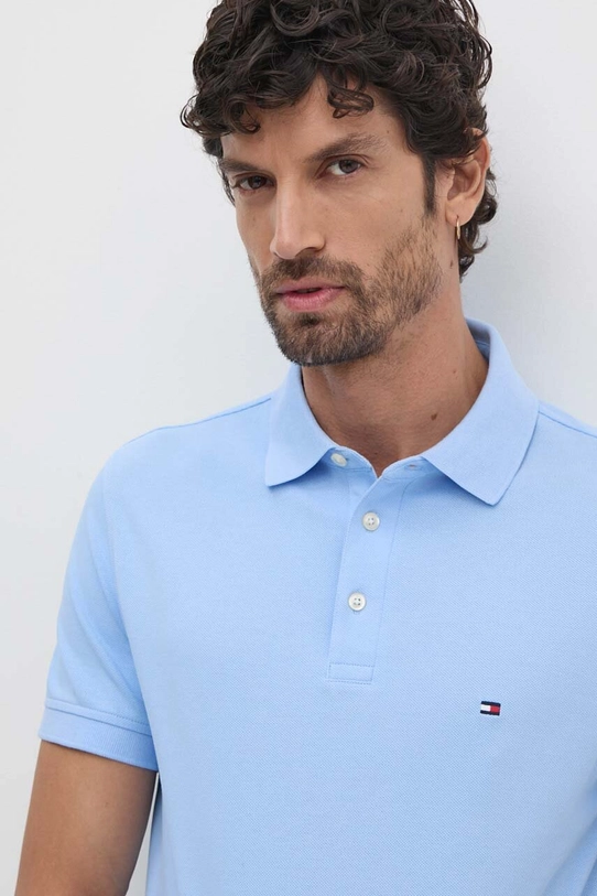 Tommy Hilfiger polo z elastanem niebieski MW0MW17771