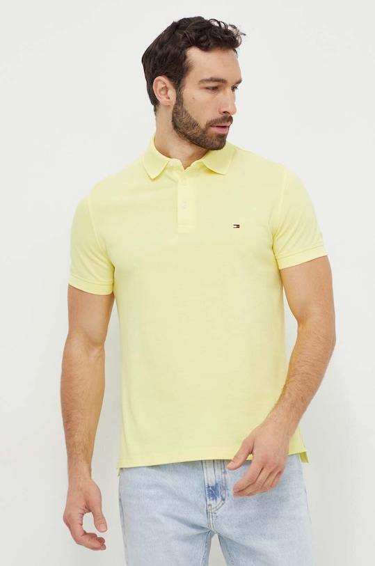 Tommy Hilfiger polo z elastanem żółty MW0MW17771