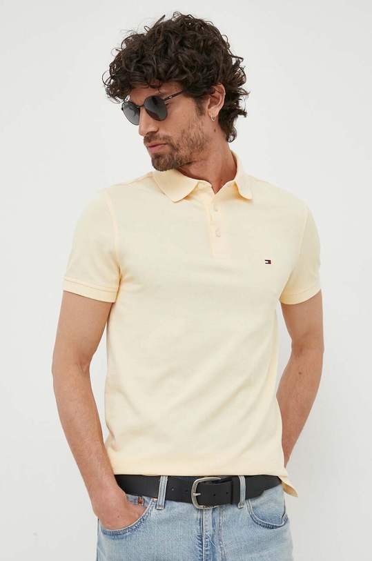 Tommy Hilfiger poló sima sárga MW0MW17771