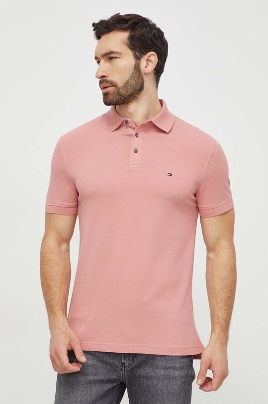 Polo tričko Tommy Hilfiger hladký růžová MW0MW17771