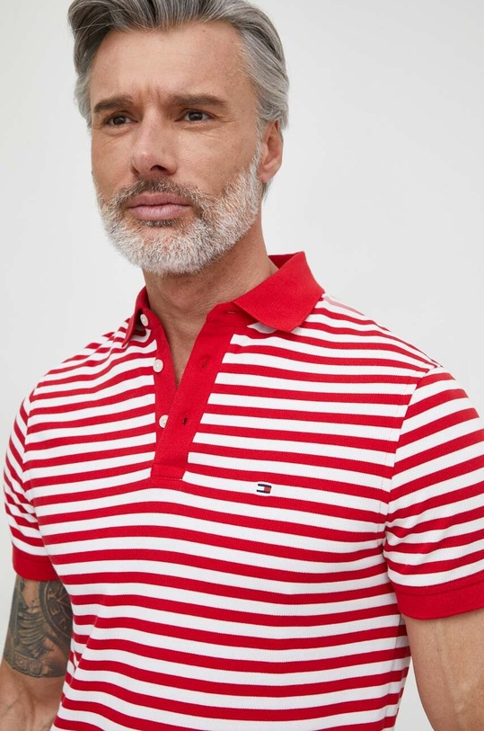 Tommy Hilfiger polo z elastanem czerwony MW0MW17771