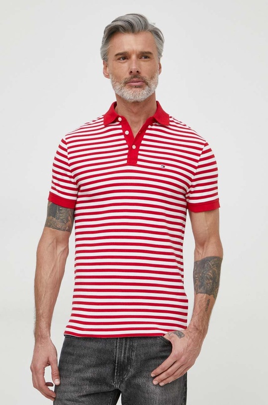 Odzież Tommy Hilfiger polo MW0MW17771 czerwony