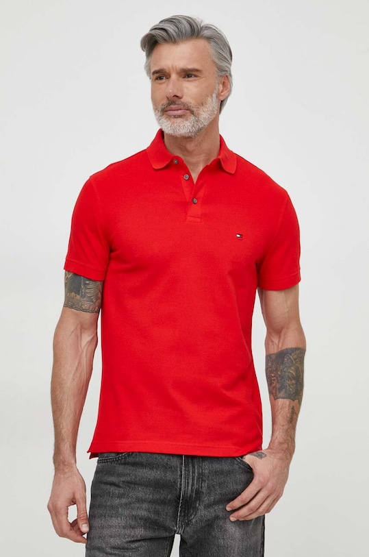 Πόλο Tommy Hilfiger slim κόκκινο MW0MW17771