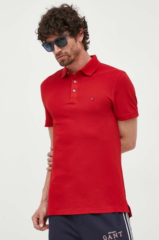 Πόλο Tommy Hilfiger slim κόκκινο MW0MW17771