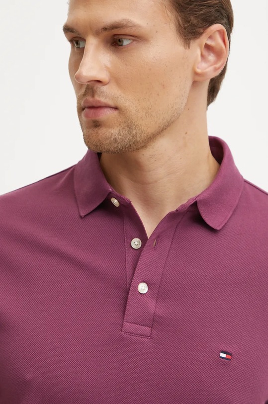 Odzież Tommy Hilfiger polo MW0MW17771 fioletowy