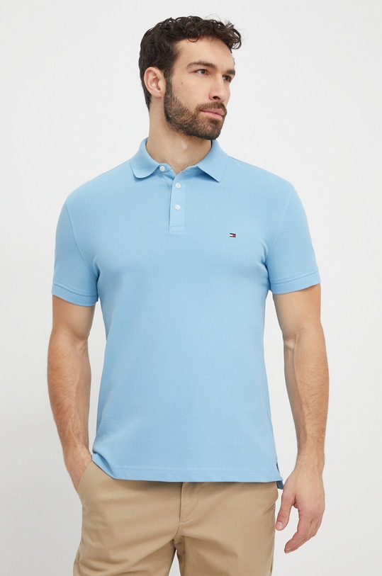 Πόλο Tommy Hilfiger slim μπλε MW0MW17771