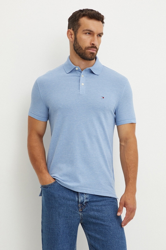 Tommy Hilfiger polo z elastanem niebieski MW0MW17771