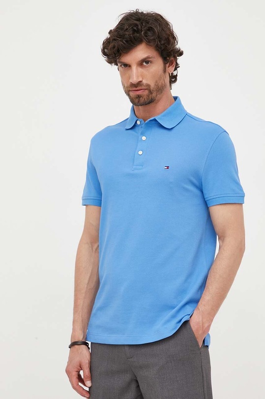 Tommy Hilfiger polo z elastanem niebieski MW0MW17771