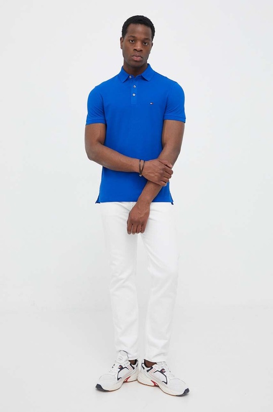 Tommy Hilfiger tricou polo MW0MW17771 albastru SS25