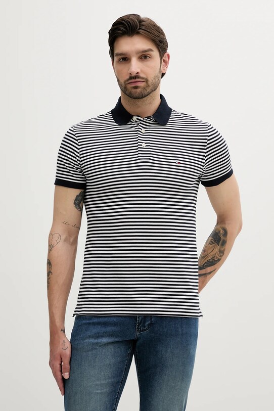 Tommy Hilfiger tricou polo uni bleumarin MW0MW17771