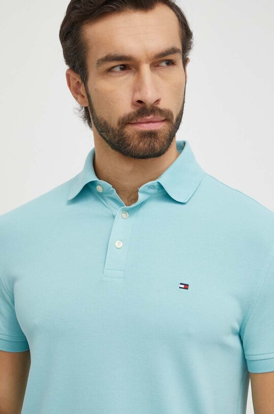 Поло Tommy Hilfiger slim бірюзовий MW0MW17771
