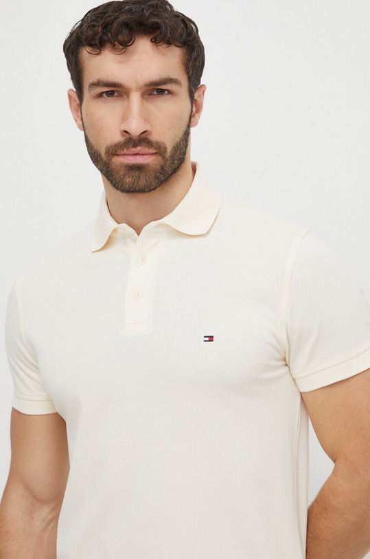 Tommy Hilfiger polo z elastanem beżowy MW0MW17771