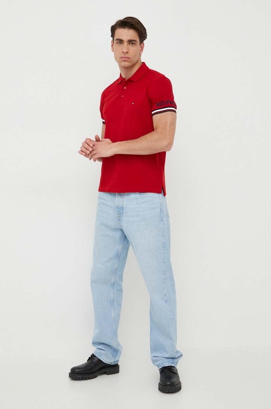 Tommy Hilfiger polo bawełniane MW0MW31549 czerwony AW23