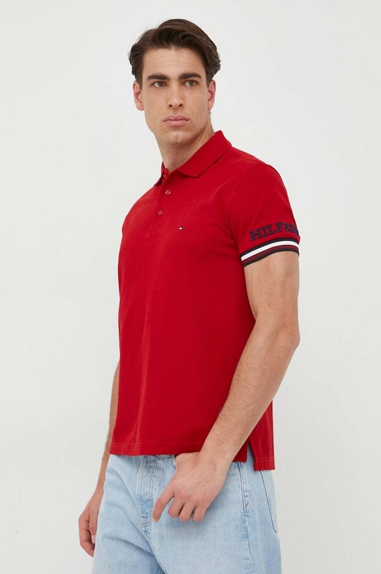 Tommy Hilfiger polo bawełniane czerwony MW0MW31549