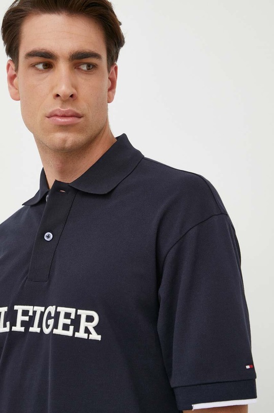 Tommy Hilfiger polo bawełniane aplikacja granatowy MW0MW31676