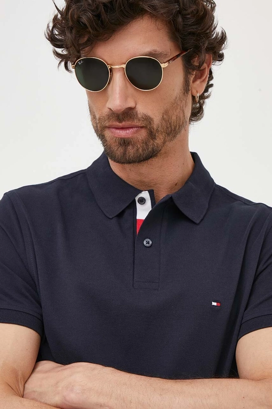 Bavlnené polo tričko Tommy Hilfiger tmavomodrá MW0MW31684