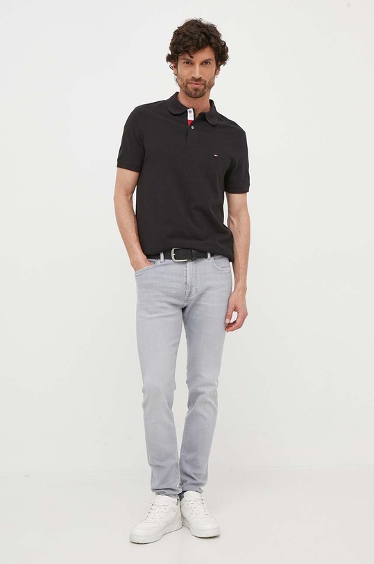 Tommy Hilfiger polo bawełniane MW0MW31684 czarny AW23