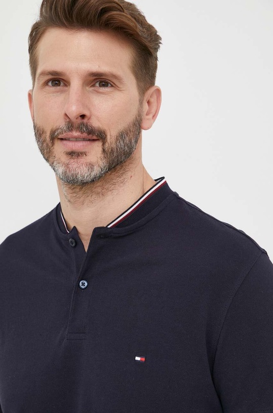 Βαμβακερό μπλουζάκι πόλο Tommy Hilfiger σκούρο μπλε MW0MW32401