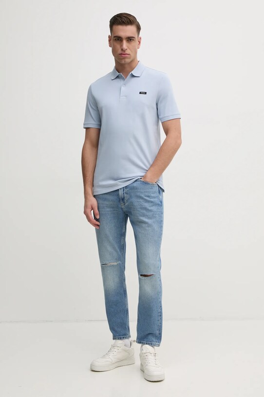 Πόλο Calvin Klein K10K111196 μπλε SS25
