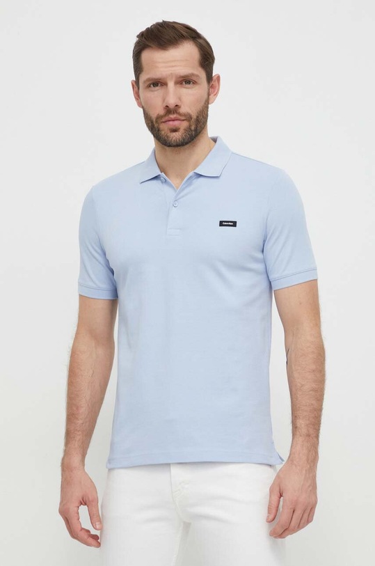 Πόλο Calvin Klein K10K111196 μπλε SS25